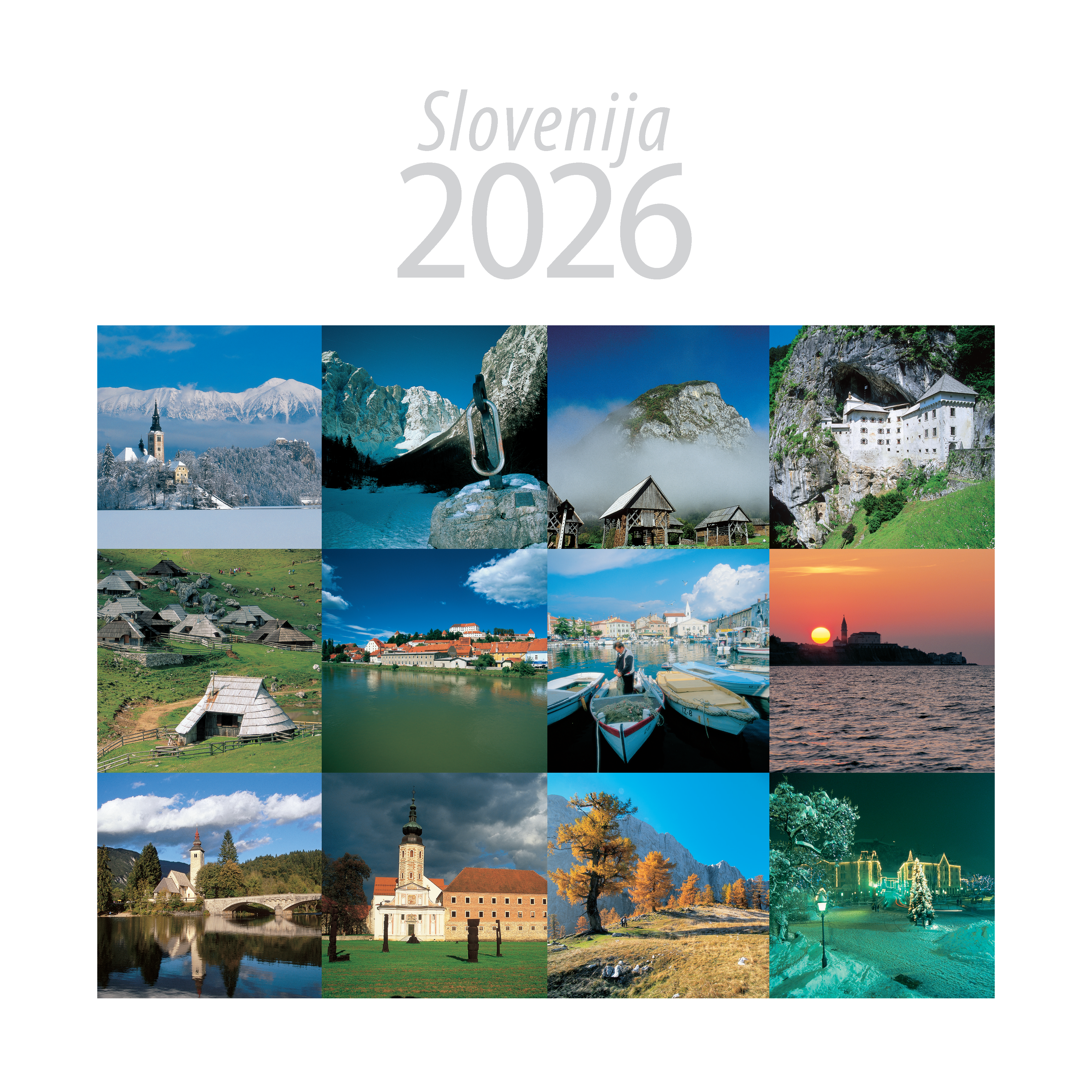 Art.100002 - Koledar BORI_stenski - SLOVENIJA: 300x300 mm - kvadrat, spirala sredina